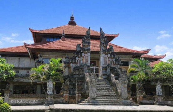 Ornate traditional building at Bali Art Center, a must-visit among Bali tourist attractions.
