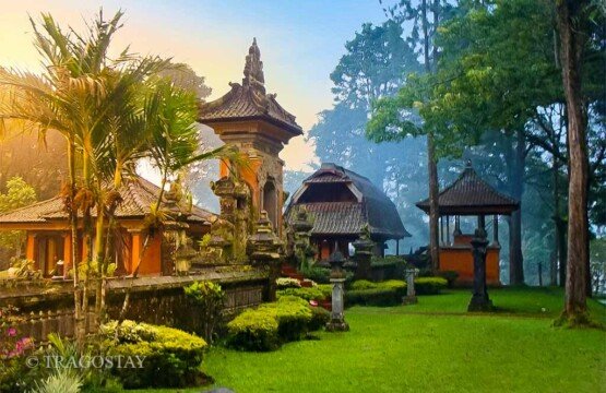 Traditional Balinese architecture homestay located near the Bali Botanical Garden area.