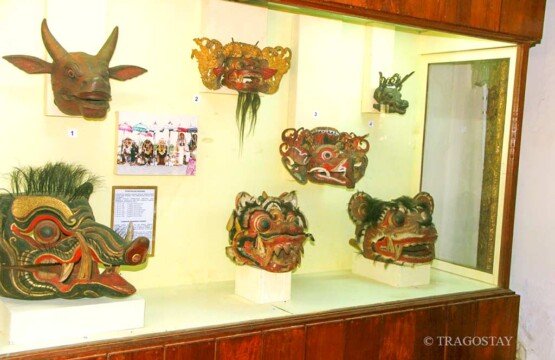 Bali Museum Barong mask collections featuring traditional Balinese mythology and art.