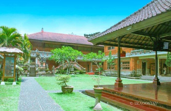 Lush Bali Museum tropical garden and courtyard at popular Bali tourist destinations.