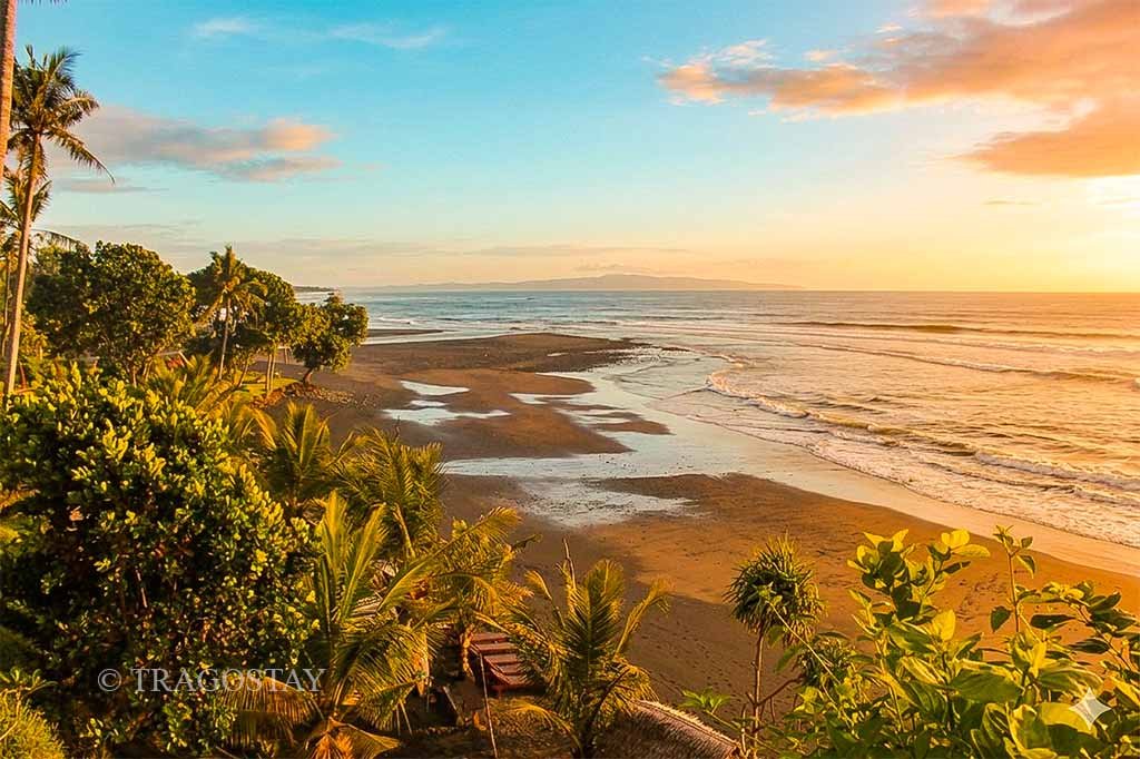 A panoramic Indian Ocean view from the cliffs overlooking Balian Beach Bali.