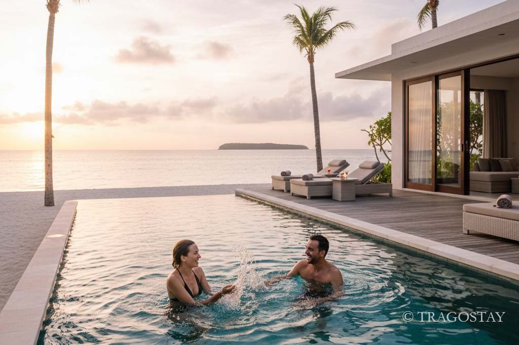 Beachfront private pool villa in Bali