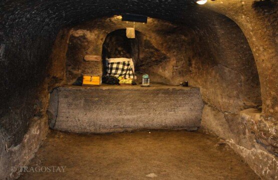 Inside of Goa Gajah Temple Bali Elephant Cave showing the Ganesha statue.