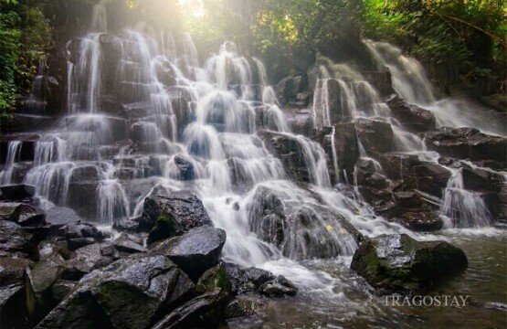 Pure nature of Kanto Lampo Waterfall, a seasonal multi-tier falls in Bali.