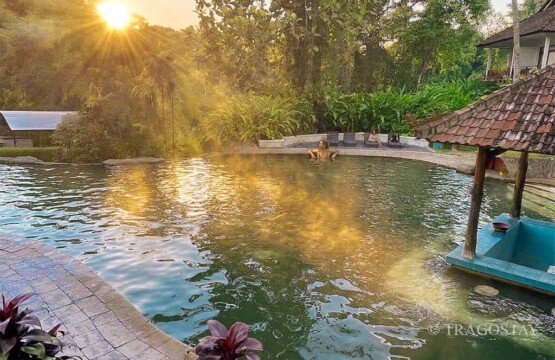 The large public hot pool at Penatahan Hot Springs Tabanan Bali.
