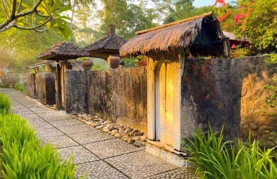 Secluded private rooms with personal hot spring baths at Penatahan Hot Springs.