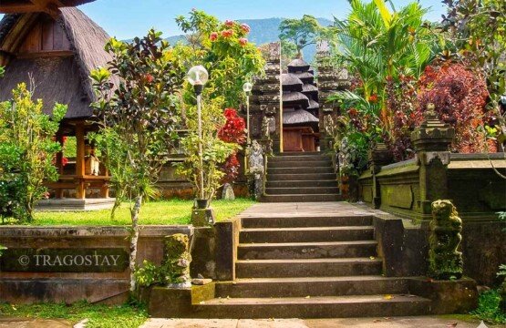 Stone pathway access to the main temple area of Pura Luhur Batukaru.