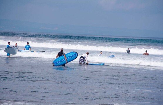 Seminyak Beach surf school providing lessons at popular Bali tourist attractions.