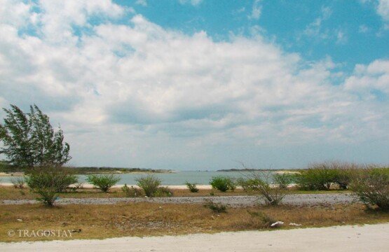 Serangan Island view from road access showing the bridge and coastal Bali tourist attractions.