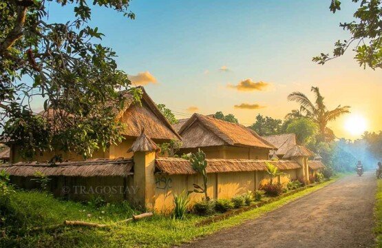 Replicas of traditional Balinese houses preserved at the Subak Museum.