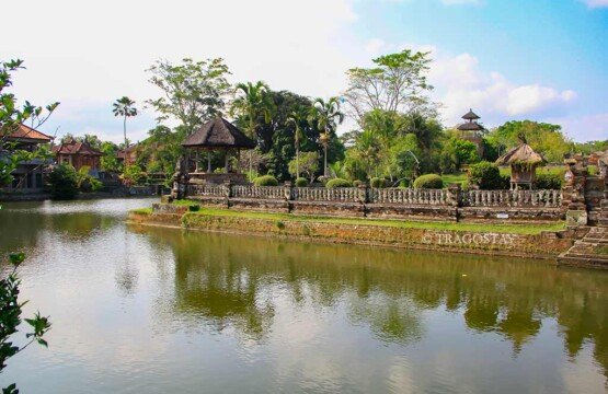 Wide pond surrounding Taman Ayun Temple as one of the popular Bali Tourist Attractions.
