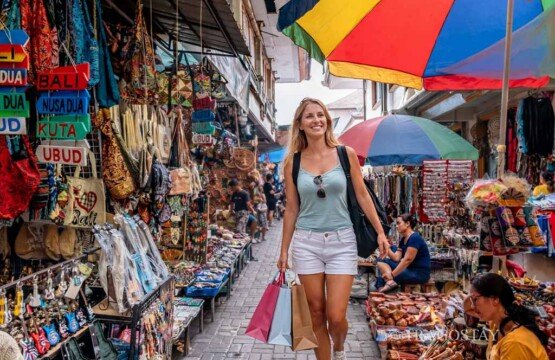 Authentic traditional shopping at Ubud Art Market for high-quality Bali tourist destinations gifts.