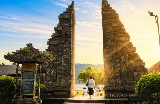 The grand Balinese entrance gate at Ulun Danu Beratan Temple Bedugul Bali.