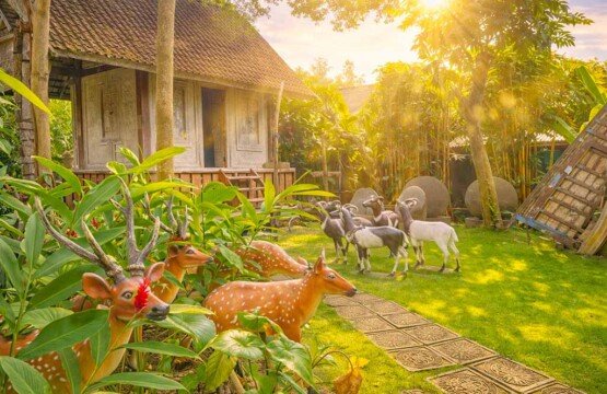 Traditional Balinese house structure (Griya) at Big Garden Corner Sanur Bali.