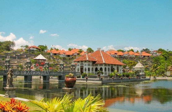 A bright and beautiful day at the scenic Taman Ujung Water Palace in Karangasem.