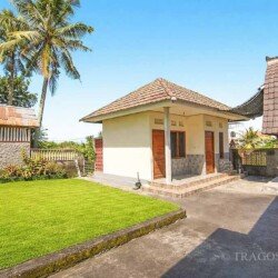 Large tropical garden and kitchen at Bali home rental
